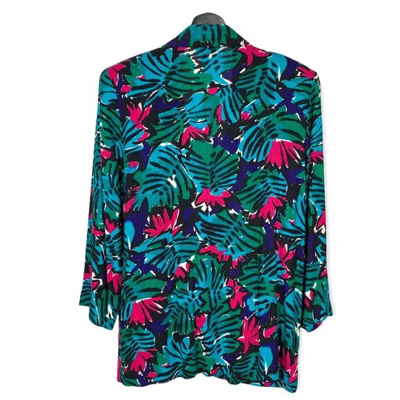 Vintage 90s Abstract Jungle Floral Print Skirt Set Medium - Picture 2 of 14